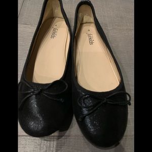 Fab Kids Black Sparkle Girls Flats Size 4